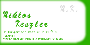 miklos keszler business card